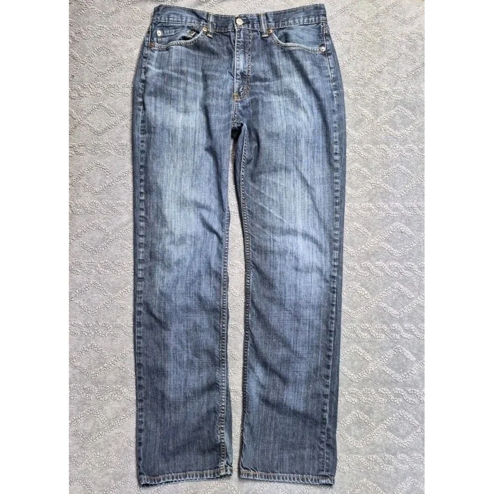 Levis 514 Mens Blue Jeans Size 34x34 Straight Leg Denim Pants Medium Dark Wash